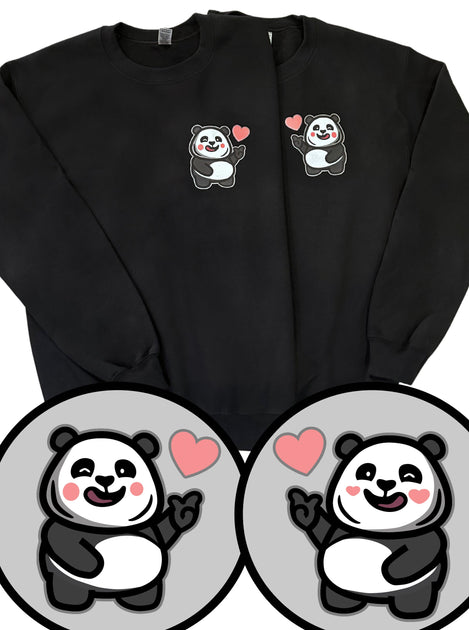 COMBO SET - Love Sign Panda 1 & 2 - 2X Unisex Adult Crewneck