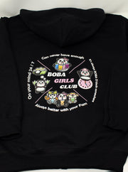 BOBA GIRLS CLUB Unisex Youth/Kids Zipper Hoodie - Black