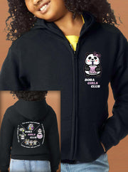 BOBA GIRLS CLUB Unisex Youth/Kids Zipper Hoodie - Black