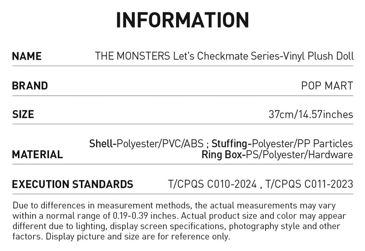 THE MONSTERS Let's Checkmate Series-Vinyl Plush Doll KING