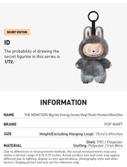 THE MONSTERS Big into Energy Series-Vinyl Plush Pendant SINGLE BLIND BOX