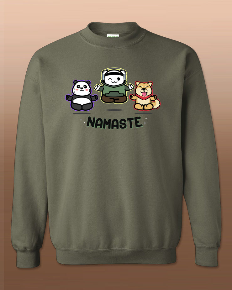 NAMASTE - Unisex Adult Crewneck Sweatshirt - Military Green