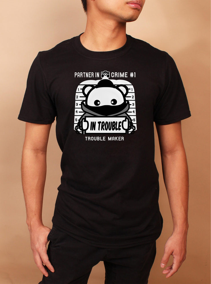 Partner in Crime #1 THE TROUBLE MAKER - Unisex T-shirt - Black
