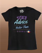 Tita's Advice - Better Than Google- Women's Adult T-shirt - Black