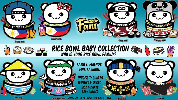 Rice Bowl Baby - SUSHI - YOUTH/KIDS Pullover Hoodie - Black