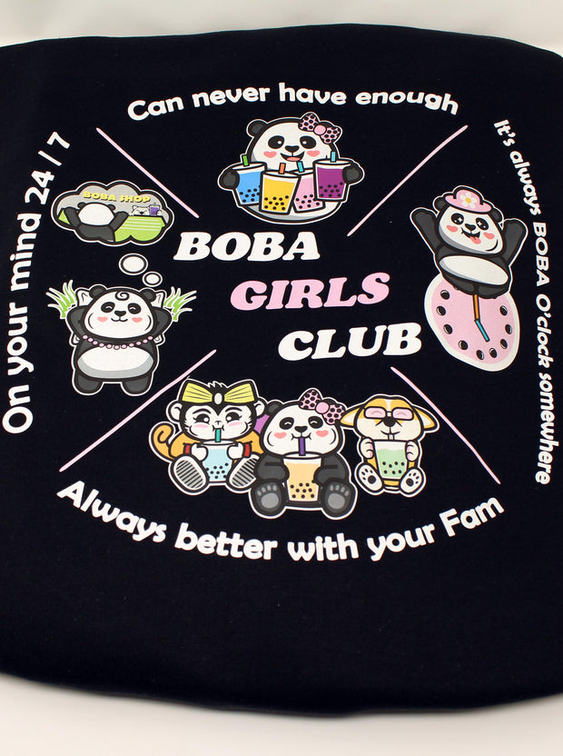 BOBA GIRLS CLUB Unisex Adult Zipper Hoodie - Black