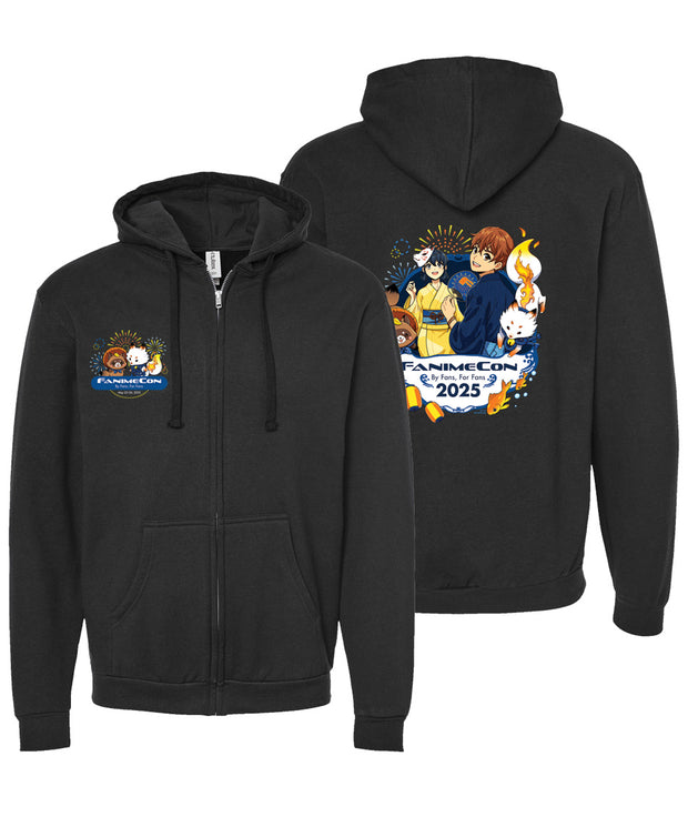 Pre-Order -Official FANIMECON 2025 - Unisex Zipper Hoodie - Black