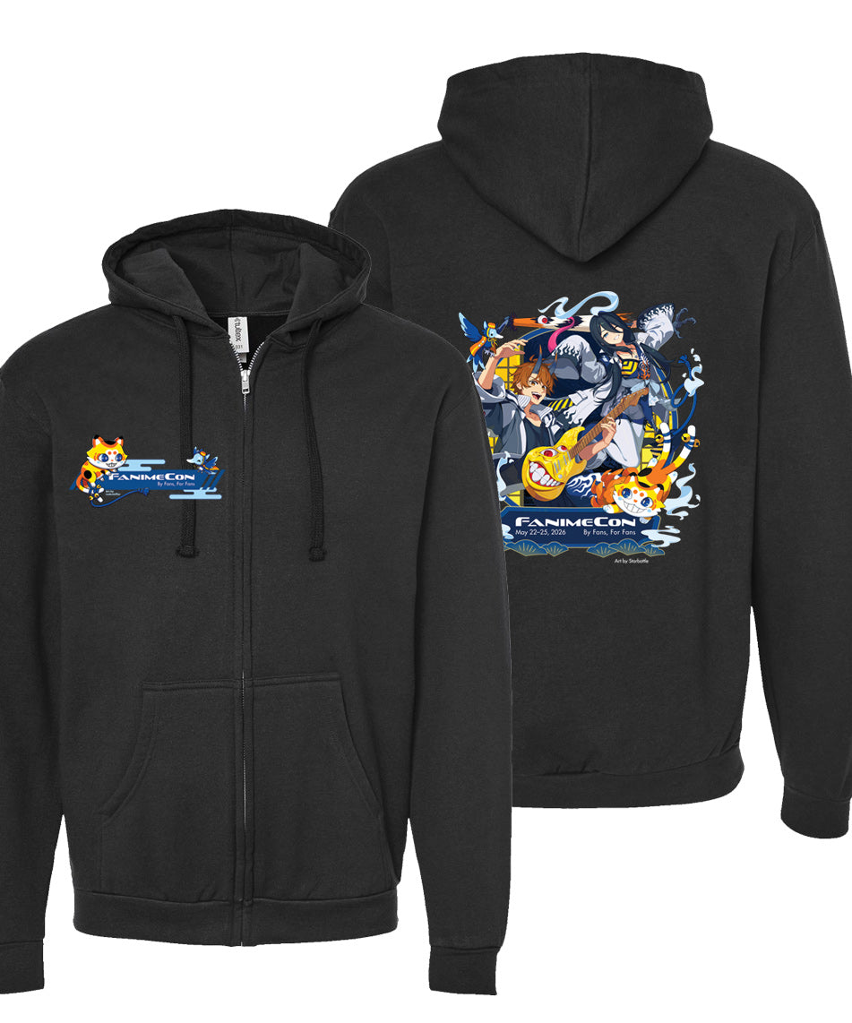 Pre-Order -Official FANIMECON 2026 - Unisex Zipper Hoodie - Black
