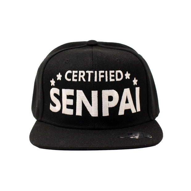 CERTIFIED SENPAI Embroidered Snapback - ADULT - Black