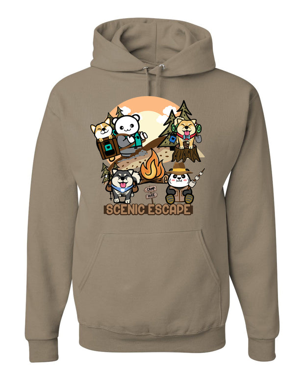 Scenic Escape - "Explorer" Zone -  Unisex Adult Pullover Hoodie - Brown