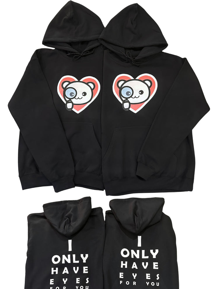 COMBO SET - I ONLY HAVE EYES FOR YOU - BOY+BOY -  2X Unisex Adult Pullover Hoodies - Black