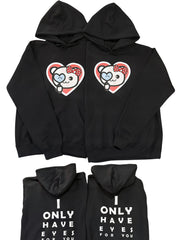 COMBO SET - I ONLY HAVE EYES FOR YOU - GIRL+GIRL -  2X Unisex Adult Pullover Hoodies - Black