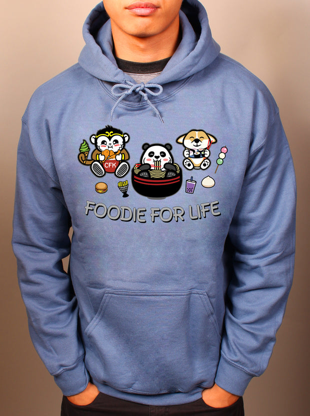 FOODIE FOR LIFE  - Unisex Adult Pullover Hoodie - Indigo Blue