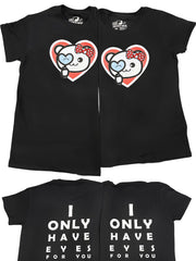 COMBO SET - I ONLY HAVE EYES FOR YOU - GIRL+GIRL - 2X Women's Adult T-shirts - Black