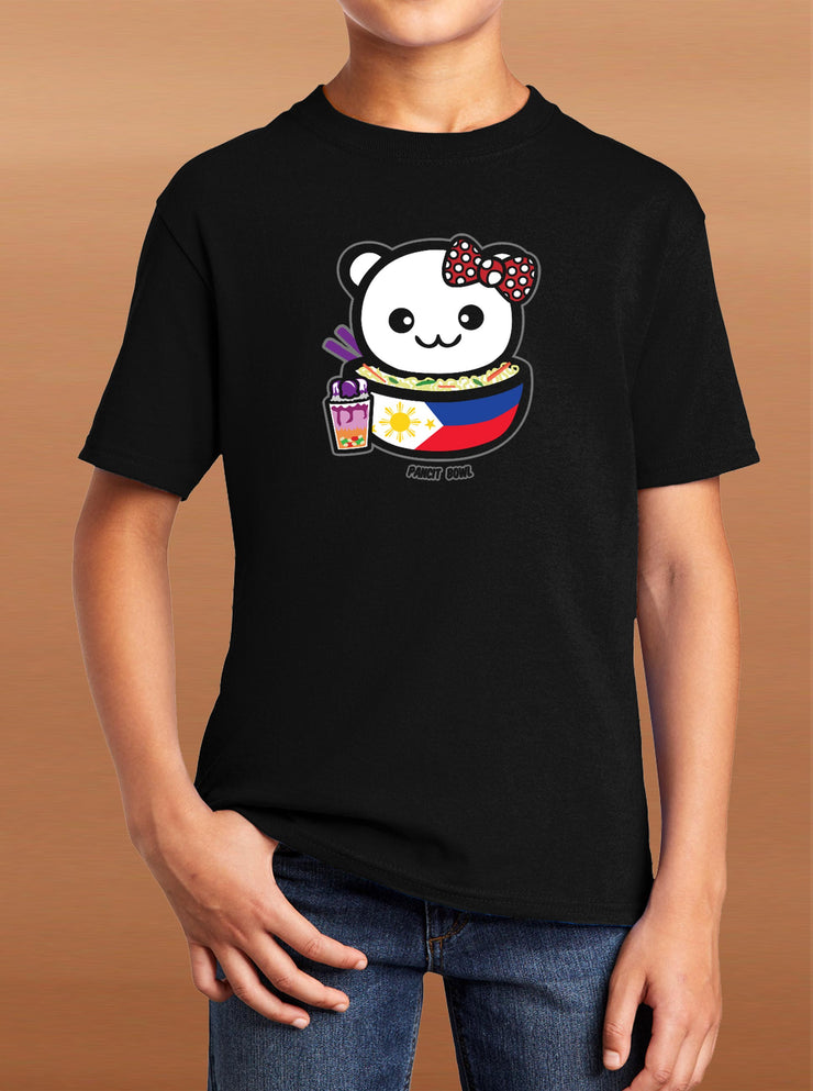 Rice Bowl Baby - PANCIT - Youth/Kids T-shirt - Black