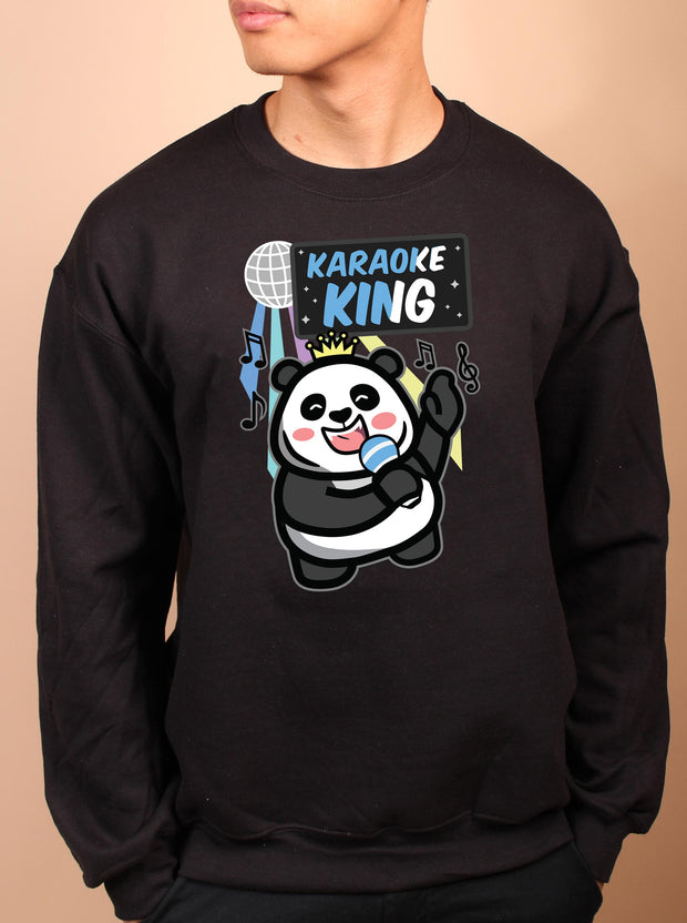 Karaoke King - Unisex Adult Crewneck Sweatshirt - Black