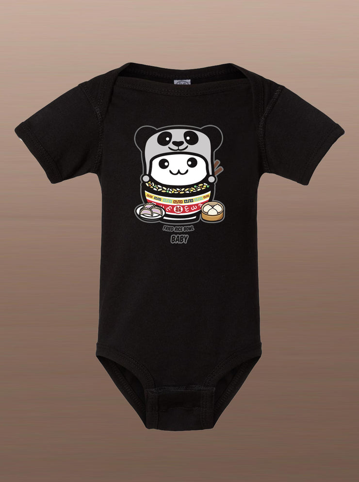 Rice Bowl Baby - FRIED RICE - Infant Baby Onesie - Black