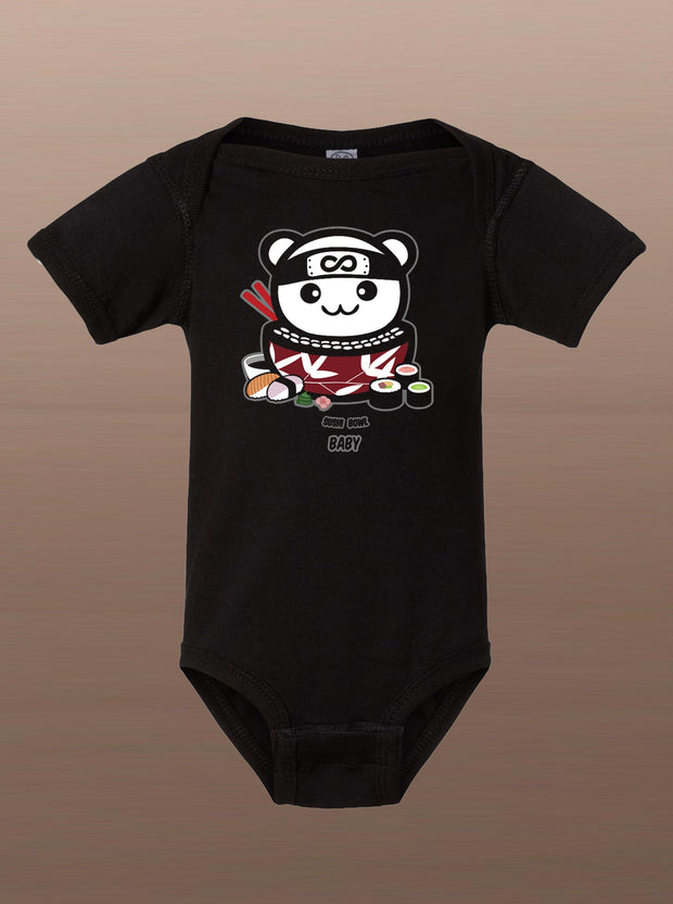 Rice Bowl Baby - SUSHI - Infant Baby Onesie - Black