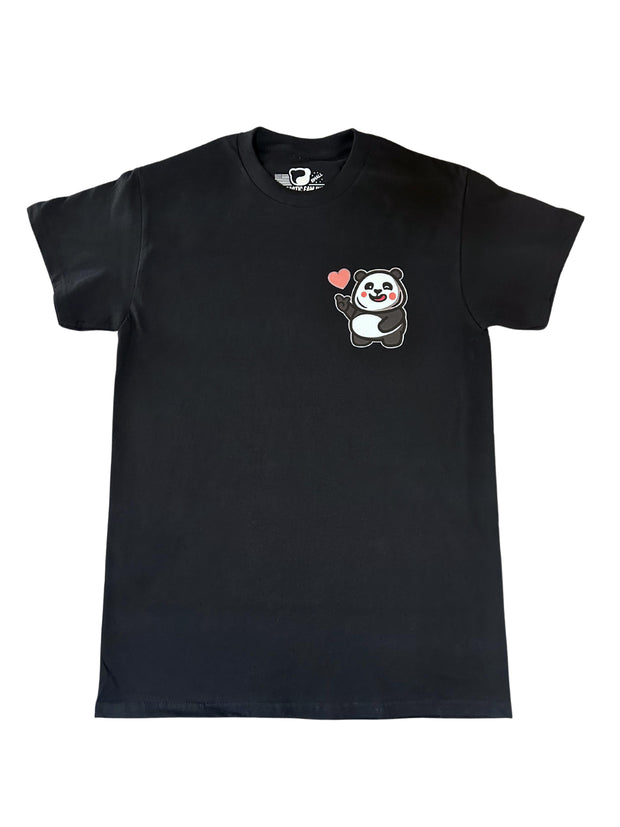 Love Sign Panda 2 (Right) - Unisex Adult T-shirt - Black