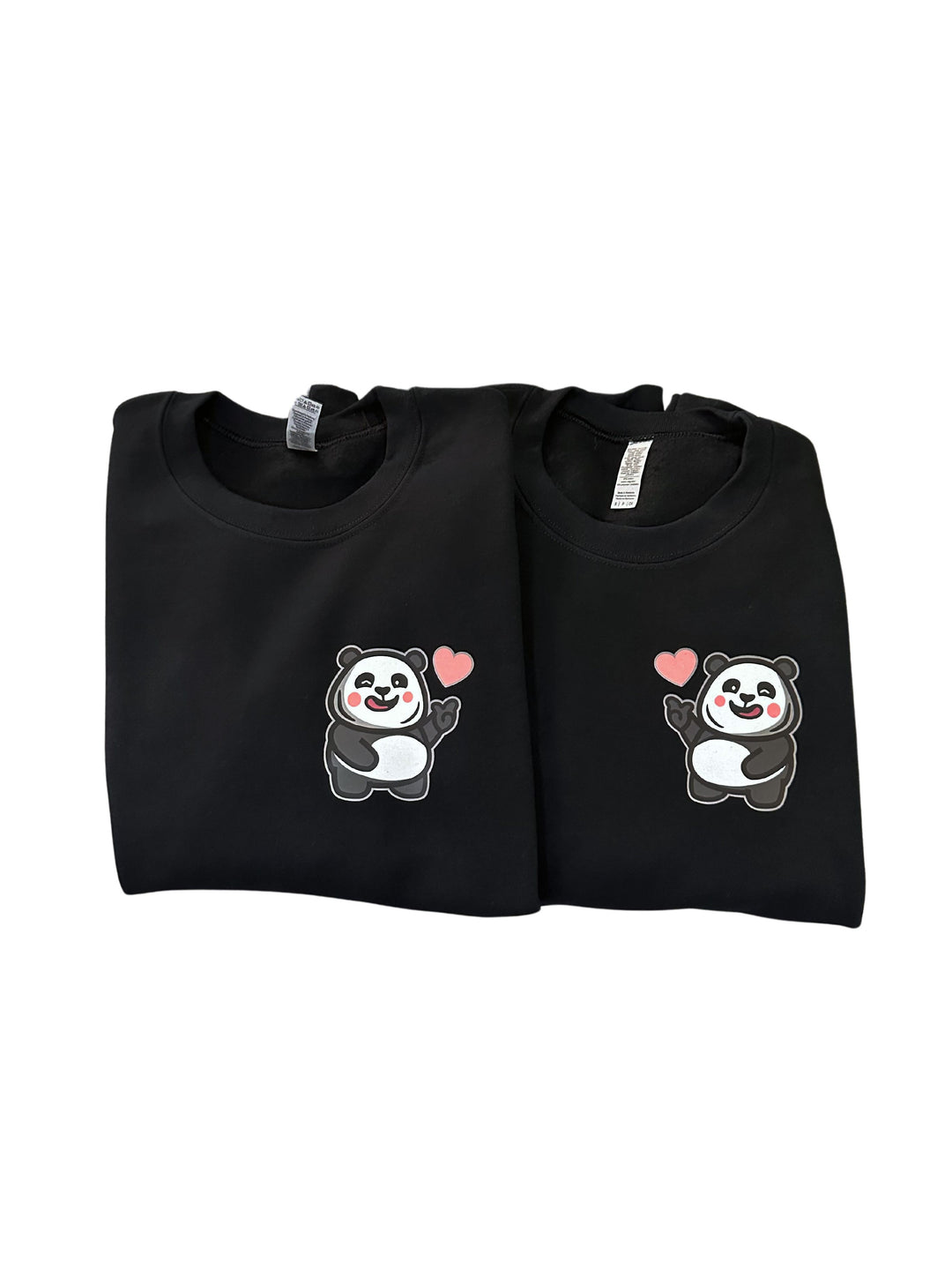 COMBO SET - Love Sign Panda 1 & 2 - 2X Unisex Adult Crewneck