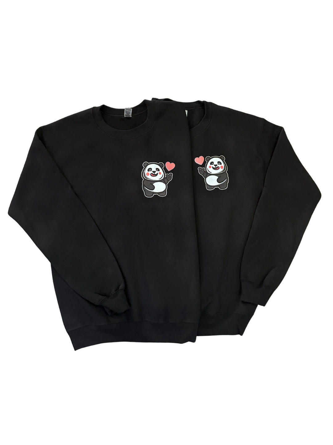 COMBO SET - Love Sign Panda 1 & 2 - 2X Unisex Adult Crewneck