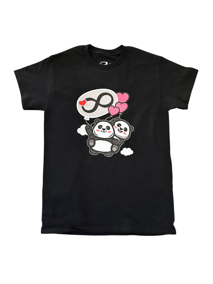 Infinity Panda's - Unisex Adult T-shirt - Black