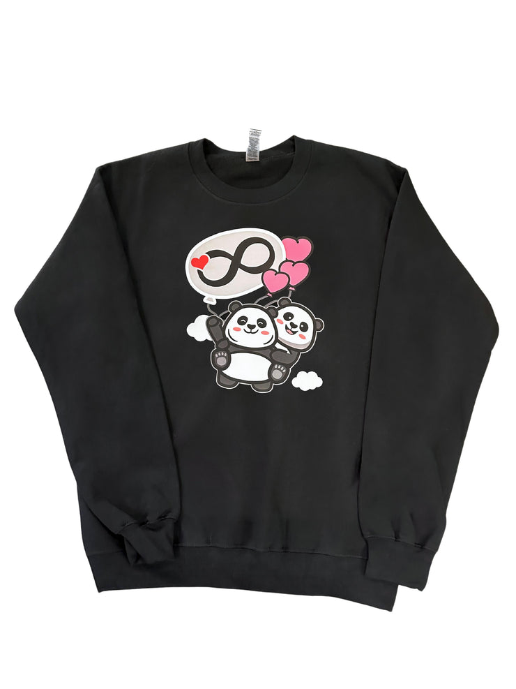 COMBO SET - Infinity Panda's -  2X Unisex Adult Crewneck Sweatshirts - Black