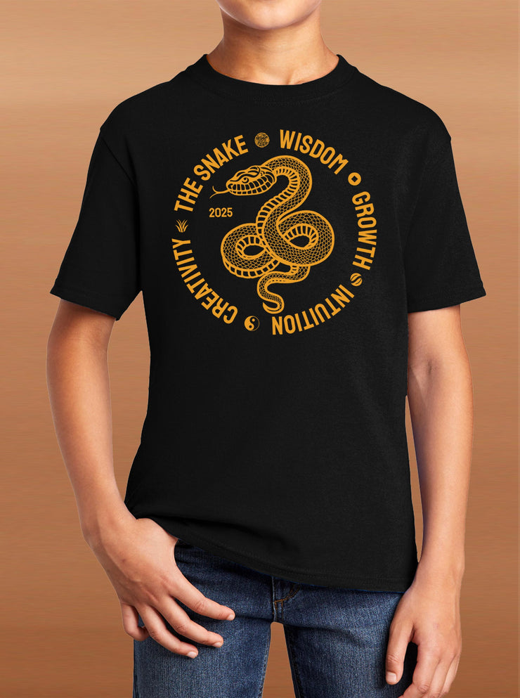 The Snake - Wood Snake 2025 - Youth/Kids T-shirt - Black