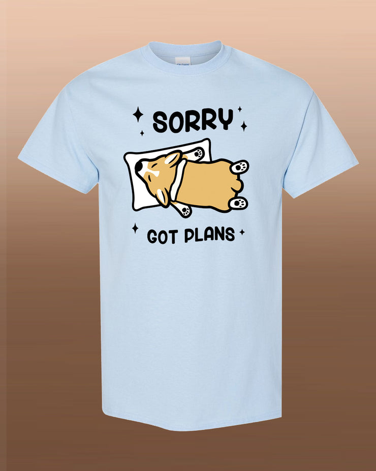 Sorry Got Plans - Unisex Adult T-shirt - Light Blue