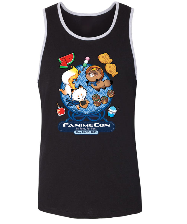 Pre-Order -Official FANIMECON 2025 -  Unisex Tank Top - Race - Black/White