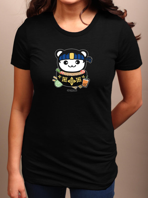 Rice Bowl Baby - PAD THAI - Women's Adult T-shirt - Black