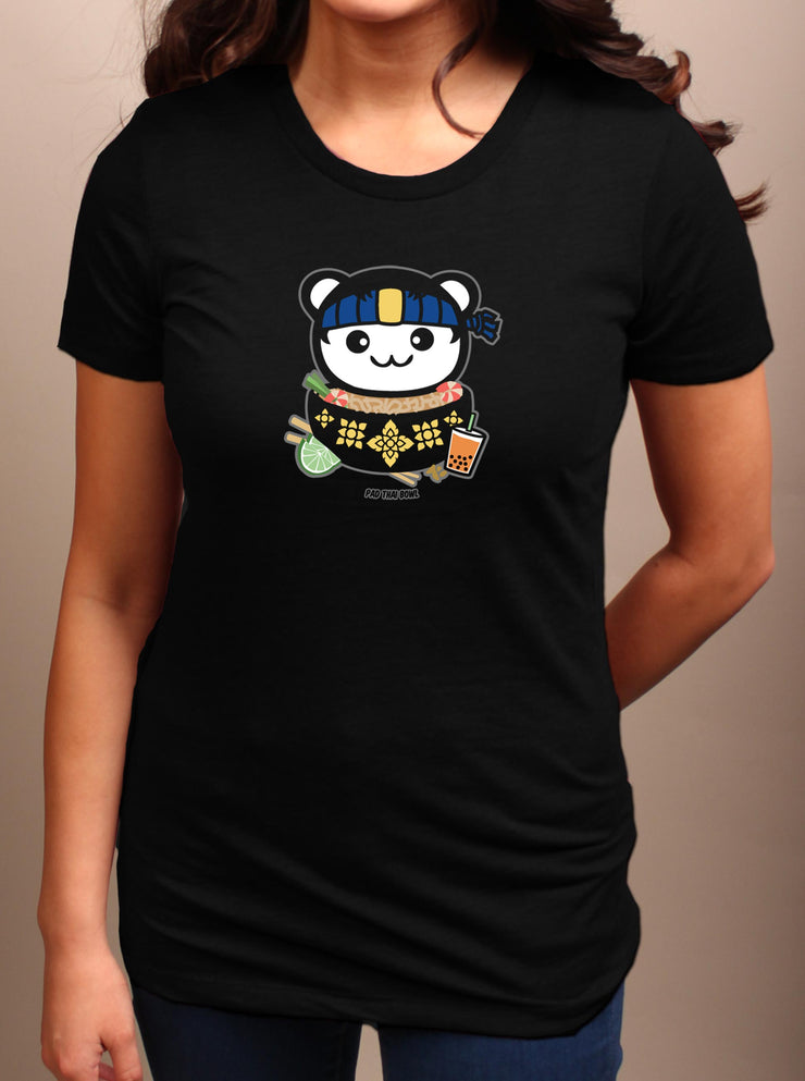 Rice Bowl Baby - PAD THAI - Women's Adult T-shirt - Black