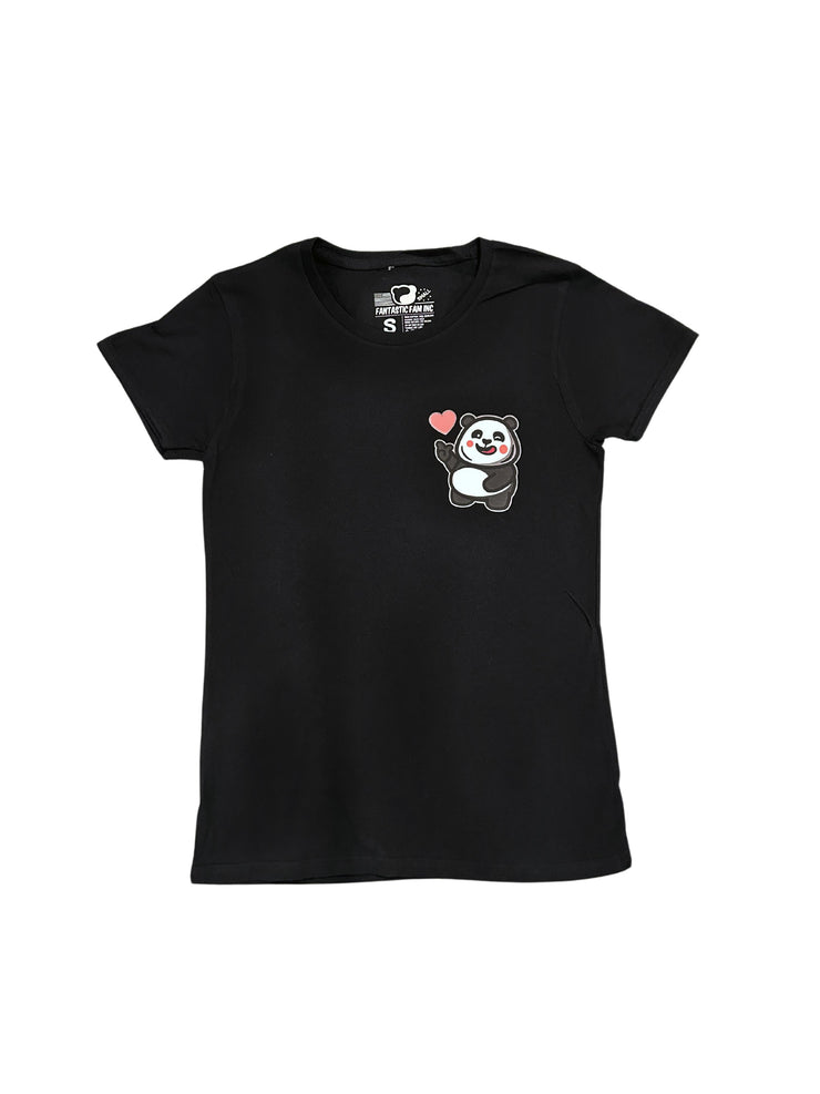COMBO SET - Love Sign Panda 1 & 2 - 2X Unisex/Women's Adult T-shirts - Black