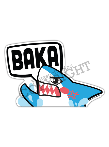 BAKA! Shark Peeking Vinyl Sticker