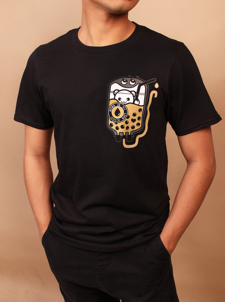 BOBA IV - Kumo Kuma-  Milk Tea -  Unisex  T-shirt - Black