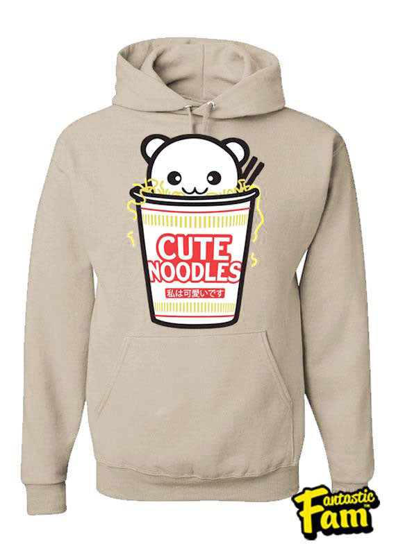 Cute Noodles Unisex Hoodie - Tan