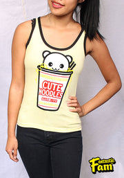 Cute Noodles Womans Tank Top - Yellow