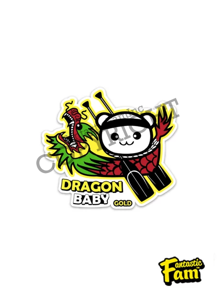 Dragon Baby Gold Vinyl Sticker