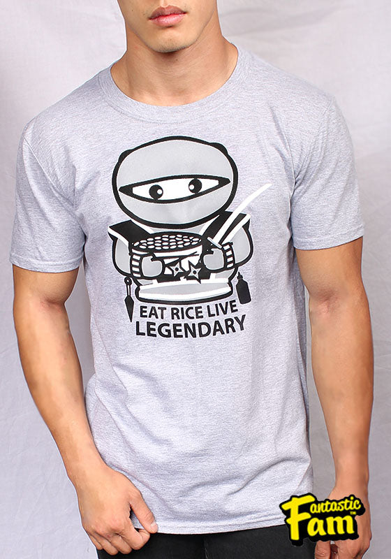 Eat Rice Live Legendary Unisex T-Shirt - Gray