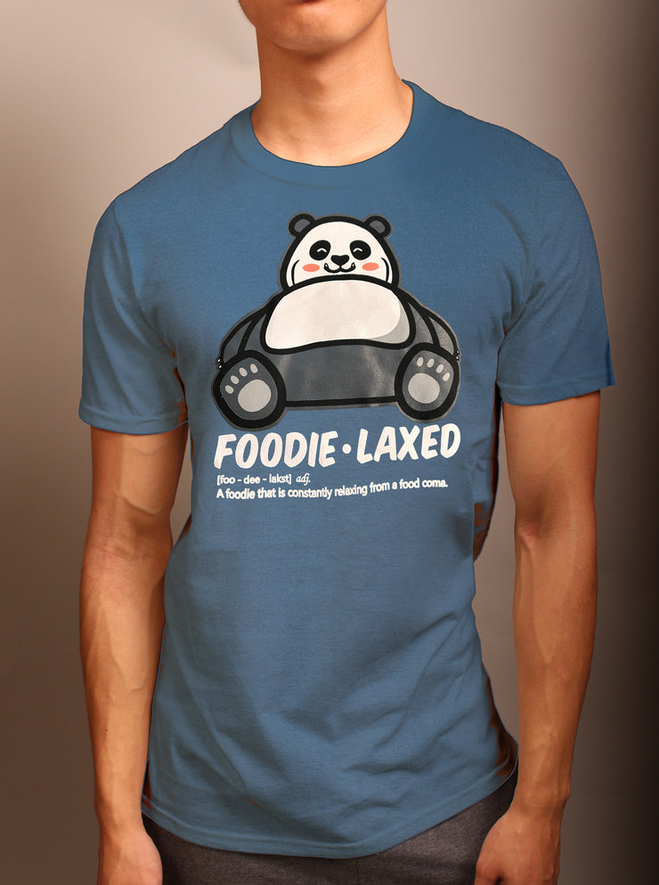 FOODIE-LAXED - Panda  - Unisex T-Shirt - Indigo Blue