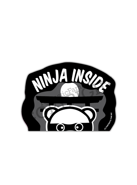 Ninja Inside Peeking Vinyl Sticker