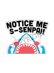 Notice Me Senpai!! Shark Peeking Vinyl Sticker