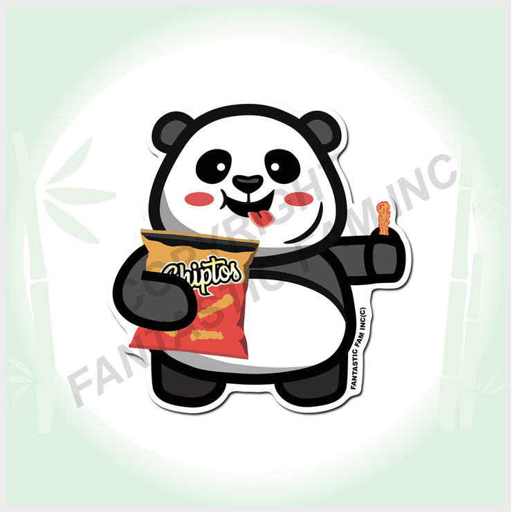 I LOVE Chips Panda Vinyl Sticker