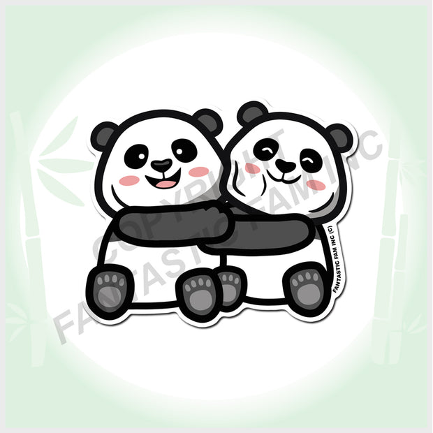 Panda Hug Vinyl Sticker