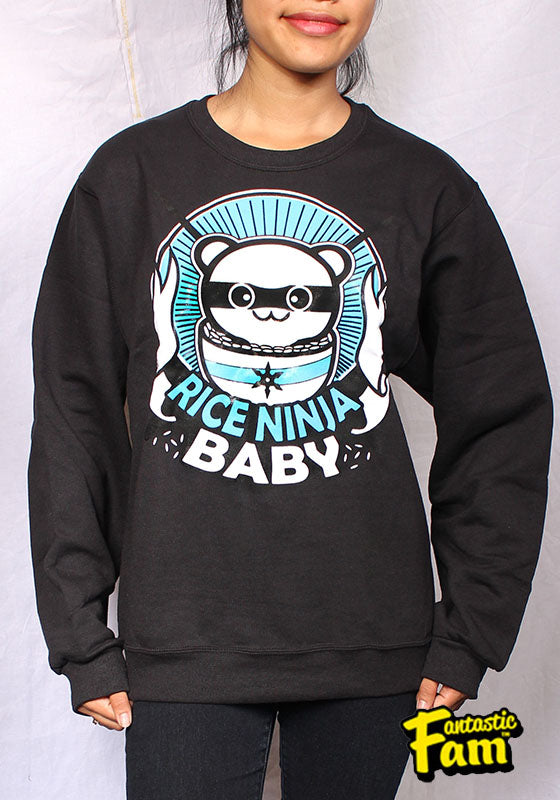Rice Ninja Baby Unisex Crewneck Sweater - Navy