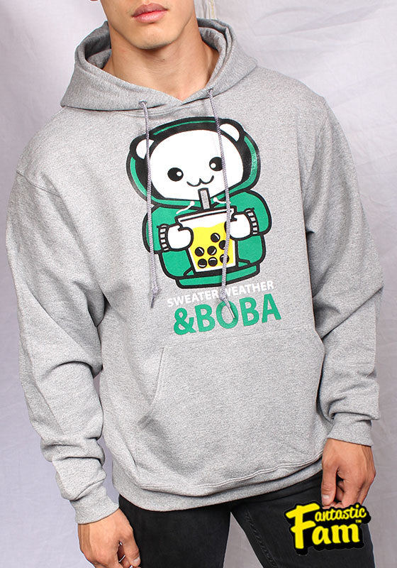 Sweater Weather and Boba Unisex Hoodie - Heather Gray