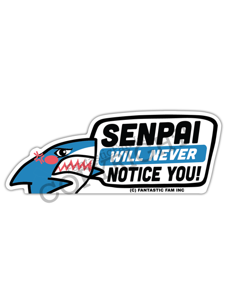 Senapi Will NEVER Notice You!! Shark Peeking Vinyl Sticker