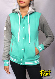 Cherry Blossoms Woman's Jacket - Teal