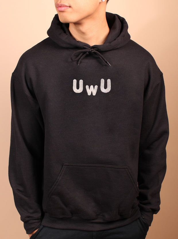 UwU - Embroidered - Unisex Hoodie - Black