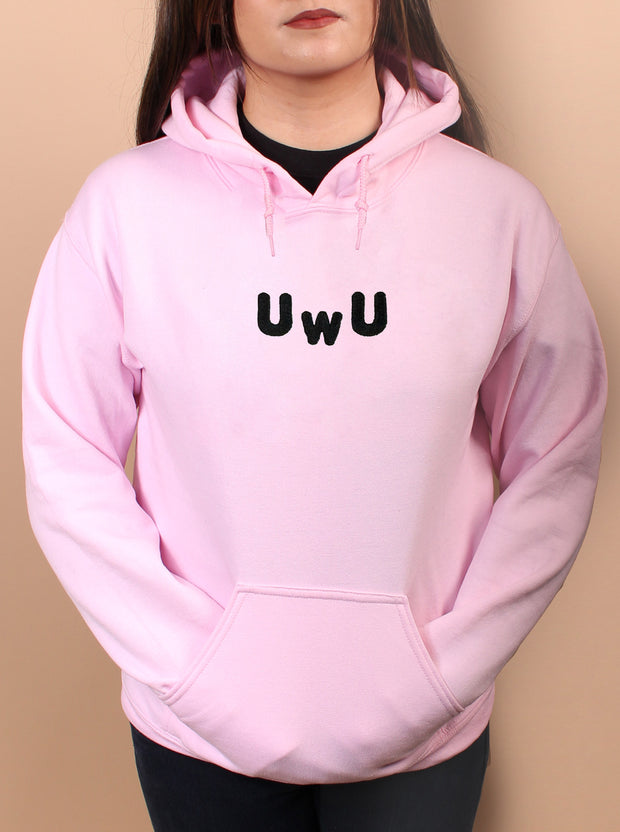 UwU - Embroidered - Unisex Hoodie - Pink